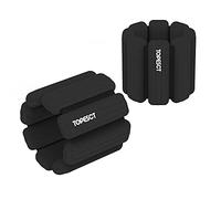 TOPESCT Set di 2 pesi da polso regolabili (0,5 kg ciascuno) | Braccialetto indossabile per polso e caviglia per yoga, danza, sbarra, pilates, cardio, aerobica, camminata (0,5 kg/ciascuno, nero)