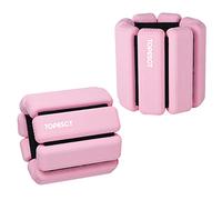 TOPESCT Set di 2 pesi da polso regolabili (0,5 kg ciascuno) | Braccialetto indossabile per polso e caviglia, per yoga, danza, sbarra, pilates, cardio, aerobica, camminata (0,5 kg/ciascuno, rosa)