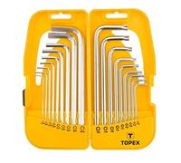 TOPEX - 18 PEZZI - SET CHIAVI PIEGATE ABRUGOLA ESAGONALI 1.5-10MM E TORX T10-T50
