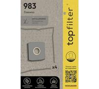 TopFilter 64983 Set 4 Sacchetti per aspirapolvere Daewoo, Sacchetto per aspirapolvere e non tessuto polipropilene, Cartone, Gomma, 30x26 cm, Bianco