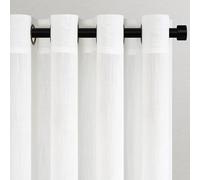 Topfinel 1 Pezzo Tulle Lino Porta Tende Interne per Tenda da Letto Con Occhielli Traslucide per Temi Moderni Leggere Velate Bianche 300x240 CM