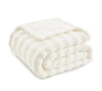 Topfinel Coperta Pile Matrimoniale,Plaid Termica Pelosa Morbida,Calda e Confortevole,OEKO-TEX,Coperta Matrimoniale Invernale,Adatta per Divano, Letto e Picnic,220 x 240 CM,Bianco