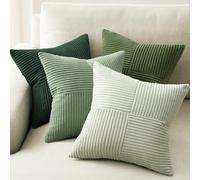 Topfinel Federe per Cuscini 50x50 Verde Chiaro Sfumato 4 Pezzi con Motivo a Mulino - Fodere Decorative per Divano Letto Sedie Giardino Soggiorno Camera da Letto