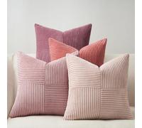 Topfinel Federe per Cuscini 60x60 Rosa 4 Pezzi con Motivo a Mulino - Fodere Decorative per Divano Letto Sedie Giardino Soggiorno Camera da Letto Cameretta in Velluto Moderno