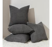 Topfinel Federe per Cuscini Arredo Divano Copricuscini 40x40cm Soggiorno Federe Arredamento Casa Moderno Elegante Morbido Resistente in Velluto con La Cerniera Invisibile Scuro Grigio