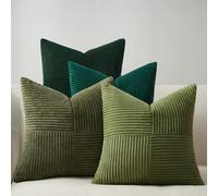 Topfinel Fodera per Cuscino 50x50cm Gradiente Verde Oliva 4 Pezzi Forma del Mulino a Vento Copricuscini in Velluto a Coste Copricuscino per Divano Cuscino Deco per Divano Camera da Letto Soggiorno