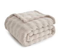 Topfinel Plaid Matrimoniale,Coperta Pile Termica Pelosa Morbida,Calda e Confortevole,OEKO-TEX,Adatta per l’uso Moderno Estivo su Divano, Letto e Durante il Picnic,Beige,150 x 200 CM