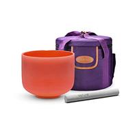 Topfund - Campana tibetana in cristallo rosso, nota do, chakra della radice, 20,32 cm, con resistente custodia e battente per campana tibetana in cristallo