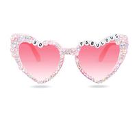 Topfunyy Occhiali da sole per il 30° compleanno per le donne - Rosa 30 & Fabulous brillanti diamanti perline occhiali da sole per donne accessori per feste 30° compleanno