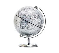 TOPGLOBE 14 cm argento mappamondo con supporto in acciaio inox per casa