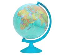 TOPGLOBE Mappamondo 30 cm con Mappa Italiana e Base Azzurra Girevole