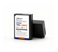 TOPGOBAT Confezione da 2 batterie di ricambio LP-E10 da 1800 mAh per Canon LPE10, EOS Rebel T7, T6, T5, T3, T100, Kiss X50, X70, X80, X90 e fotocamere digitali EOS 1100D, 1200D, 1300D e 2000D