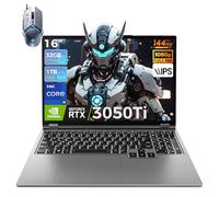 TOPGRO S1 Pro Laptop Gaming 16" i9-9880H | Scheda Grafica GTX 3050 Ti (8 core/16 thread, fino a 4,8 GHz) 32 GB di RAM + 1 TB di memoria Wi-Fi 6/BT 5.2 |144 Hz | Webcam | Doppio raffreddamento turb