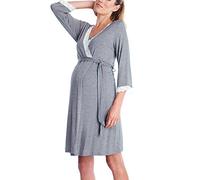 Topgrowth Abbigliamento Premaman Madre Pizzo Abito Casual Vestito maternità Donna Pizzo Incinte Pigiama Abiti da Notte Vestito Pigiami (Dark Gray, M)