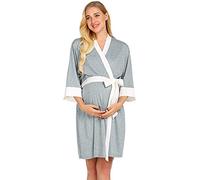 Topgrowth Abbigliamento Premaman Madre Pizzo Abito Casual Vestito maternità Donna Pizzo Incinte Pigiama Abiti da Notte Vestito Pigiami (Gray, S)