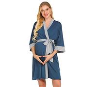Topgrowth Abbigliamento Premaman Madre Pizzo Abito Casual Vestito maternità Donna Pizzo Incinte Pigiama Abiti da Notte Vestito Pigiami (Blue, XL)