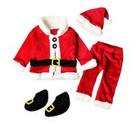 Topgrowth Accessorio Completo di Natale Tutina Pagliacetto Bambino Neonata Unisex Halloween Costume Babbo Bimbo Tutina Tutine Neonato Invernali Body Vestito Halloween Vestito da Carnevale