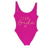 Topgrowth Accessorio Costume da Bagno Intero da Donna con Scollo a V Sposa Stampa Team Bride Bikini Bride Costumi da Bagno Donna Intero Modellante Costume Nuoto Backless Bather Beachwear (Purple, S)