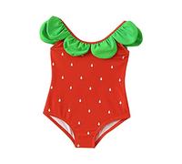 Topgrowth Accessorio Costumi 1 Anno Costume da Bagno Intero da Bambina per Neonato Sport Costume da Bagno per Costumi da Bagno con Bikini a Vita Alta Carino Costume Bambina 4 Anni (Red, 6-12 Months)