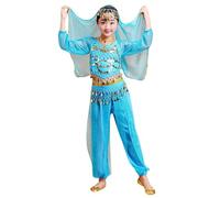 Topgrowth Accessorio Costumi da BalloAmericano Bambine Ragazze Set di 5 Pezzi Backless Dance Dress Crop Top con Paillettes Nappe Pantaloni Lunghi in Chiffon Vestito Danza Ventre Belly Dancewear