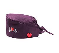 Topgrowth Berretto Donna Chirurgico Cappello Uomo Cotone Chirurgico con Fascia Regolabile per Fodera Cuffietta Chirurgica Cuffia Infermiera Bandana Chirurgiche (Viola)