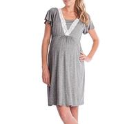 Topgrowth Camicie da Notte Premaman Abito per Allattamento Vestito Donna Casual Madre Pigiama Camicia da Notte (Dark Gray, L)
