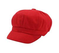 Topgrowth Cappello da Donna Berretto Piatto con Visiera Cappello da Baker per Signore Berretto Classico Solido per Le Donne (Anguria, Free Size)