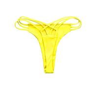 Topgrowth Costume da Bagno Donna Bikini Perizoma Liscio Costumi da Bagno Thong Elastico Spiaggia Slip Beachwear Intima Underpant (Giallo, L)