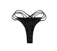 Topgrowth Costume da Bagno Donna Bikini Perizoma Liscio Costumi da Bagno Thong Elastico Spiaggia Slip Beachwear Intima Underpant (Nero, S)
