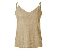 Topgrowth Donna Canottiera con Paillettes Scollo a V Spalline Spaghetti Regolabili per L'Estate Canotta Top Elegante Tank Top Senza Manica (Oro, 3XL)