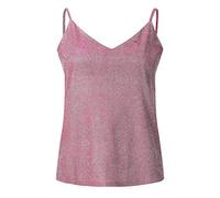 Topgrowth Donna Canottiera con Paillettes Scollo a V Spalline Spaghetti Regolabili per L'Estate Canotta Top Elegante Tank Top Senza Manica (Rosa, L)