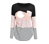 Topgrowth Maglietta Allattamento Maglia Premaman Camicia Manica Lunga Donna Incinte T Shirt Scollo a V Camicetta Casual Tops