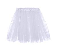 Topgrowth Sottogonna in Tulle da Donna Gonna in Tulle Donna Gonna Tutu Donne Partito Gonne Tutu con Paillettes Gonna da Ballo 3 Strati Multicolore (Z1-White, One Size)