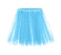 Topgrowth Sottogonna in Tulle da Donna Gonna in Tulle Donna Gonna Tutu Donne Partito Gonne Tutu con Paillettes Gonna da Ballo 3 Strati Multicolore (Z1-Sky Blue, One Size)