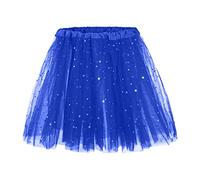 Topgrowth Sottogonna in Tulle da Donna Gonna in Tulle Donna Gonna Tutu Donne Partito Gonne Tutu con Paillettes Gonna da Ballo 3 Strati Multicolore (Z1-Dark Blue, One Size)