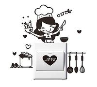 Topgrowth Wall Sticker Cucina Interruttore della Luce Etichetta Cucinare Parete del Vinile Home Dec (Caffè)