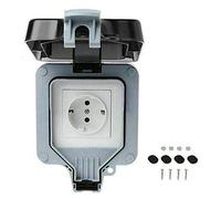TopHGC Prese da esterno impermeabili resistenti alle intemperie, prese elettriche da parete a presa esterna singola/doppia DE 16A Prese elettriche impermeabili IP66 - [1 / 2Gang]