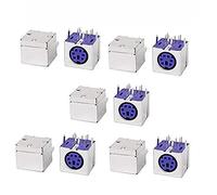 TopHomer 10 Pezzi PS/2 6 Pin Mini DIN Maschio Femmina PCB Mouse Tastiera Presa Viola