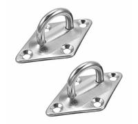 TopHomer 2 piastre quadrate M8, in acciaio inossidabile 304, resistenti e resistenti alla corrosione, ganci a U per sospensione a parete, soffitto, altalena