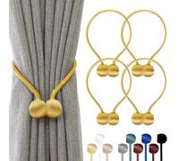TopHomer 4 fermatenda magnetici per tende, 10 colori, per soggiorno, camera da letto, bagno e sala da pranzo, adatto per tende/tende/tende/tende da doccia (oro)