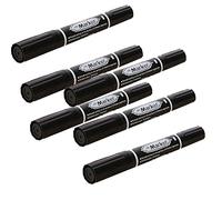 TopHomer 6 pennarelli indelebili, a doppia punta, a base di olio, per scarabocchiare, colorare, marcare e dipingere, nero