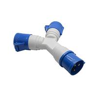 TopHomer Adattatore per presa industriale IP44 - Connettore 220 V per campeggio, auto, barca e cantiere, 2 prese 32 A | Alloggiamento ignifugo