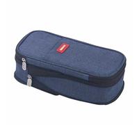TopHomer Astuccio per matite di grande capacità, design a doppia cerniera con rete, tasche interne ed esterne, organizer multiuso per scuola, viaggi, ragazzi e adulti, blu navy, moderno