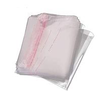 TopHomer - Confezione da 100 sacchetti in cellophane trasparente richiudibili per camicie, indumenti, autoadesivi, adatti per caramelle, magliette, giornali