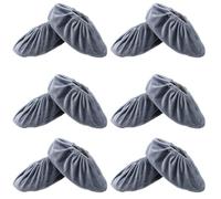 TopHomer Copriscarpe lavabili e riutilizzabili, in flanella, antiscivolo, elastici, per uso domestico e al lavoro, Grigio