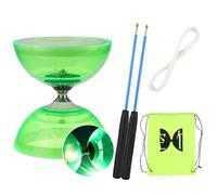 TopHomer Diabolo libero con triplo cuscinetto a sfera, kit di stoccaggio triplo di 4 colori, corda di ricambio da 10 m, barra professionale e borsa, verde