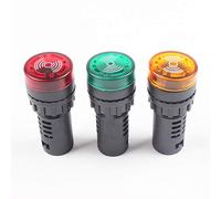 TopHomer Indicatore Luminoso Rosso/Giallo/Verde con Cicalino AC/DC 24V/220V, Montaggio a Pannello 22 mm, Per Pannello Elettrico