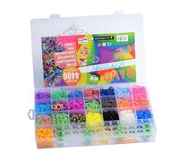 TopHomer Kit di braccialetti elastici per bambini, 4400 pezzi, in gomma colorata per Loom Bands con strumenti, clip, scatola di immagazzinaggio, regali per la creazione di compleanno per ragazza