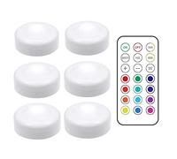 TopHomer Luci a LED senza fili con telecomando e timer, luci a spinta con 3 batterie AAA, luci a pressione che cambiano colore, si attaccano ovunque per la casa e gli armadi della cucina