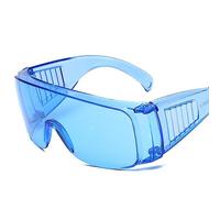 TopHomer Occhiali di sicurezza oscurati sopra gli occhiali occhiali occhiali protettivi montatura occhiali con lente antigraffio, protezione per gli occhi da lavoro fai da te - blu